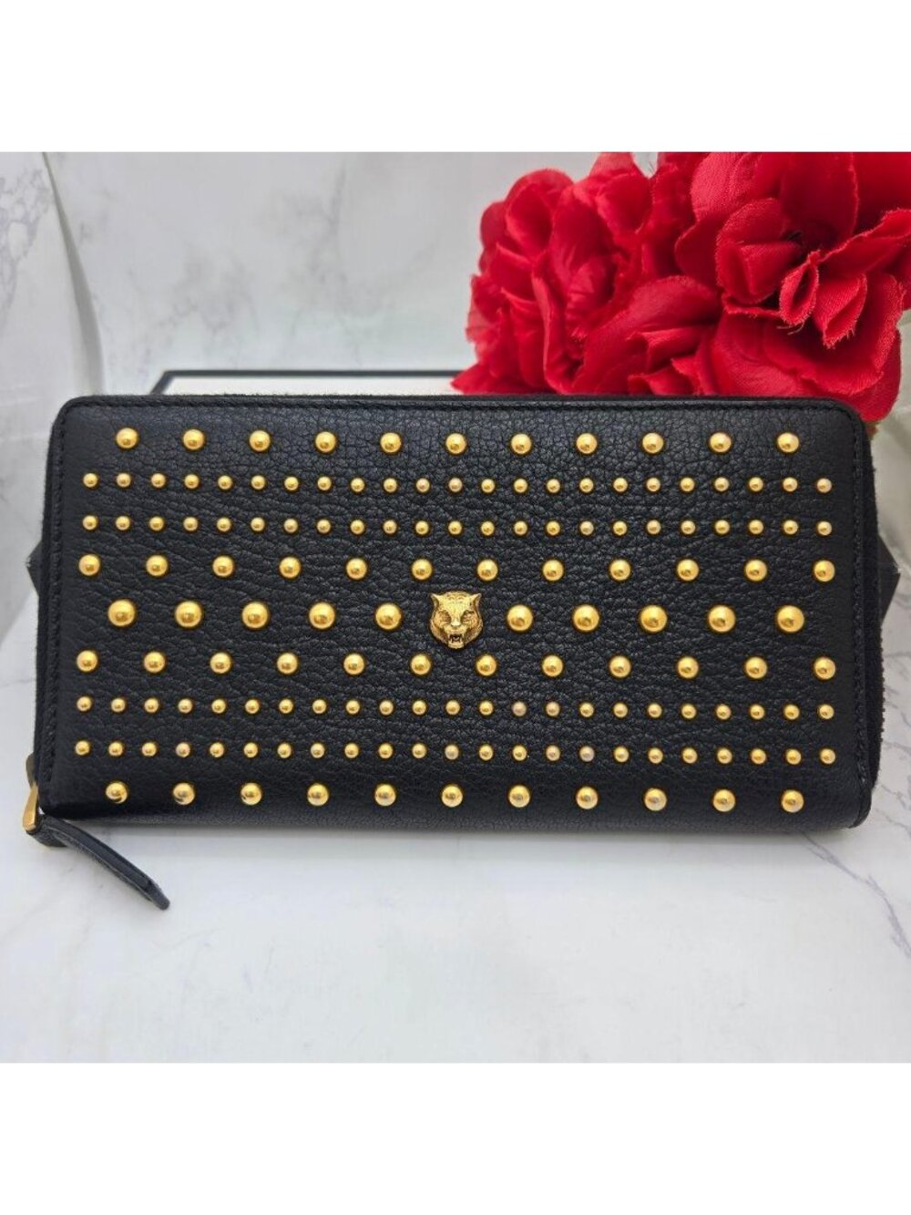 Gucci Wallet Animalier Tiger Studs